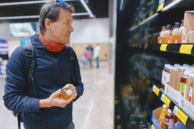 Jonathan Sterling, image of a man shopping for food
